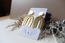 Load image into Gallery viewer, All Brass Rainbow Stud Earrings

